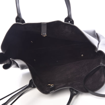 Lanvin Smooth Calfskin Small Fringe Shopper Tote Black 6 of 15