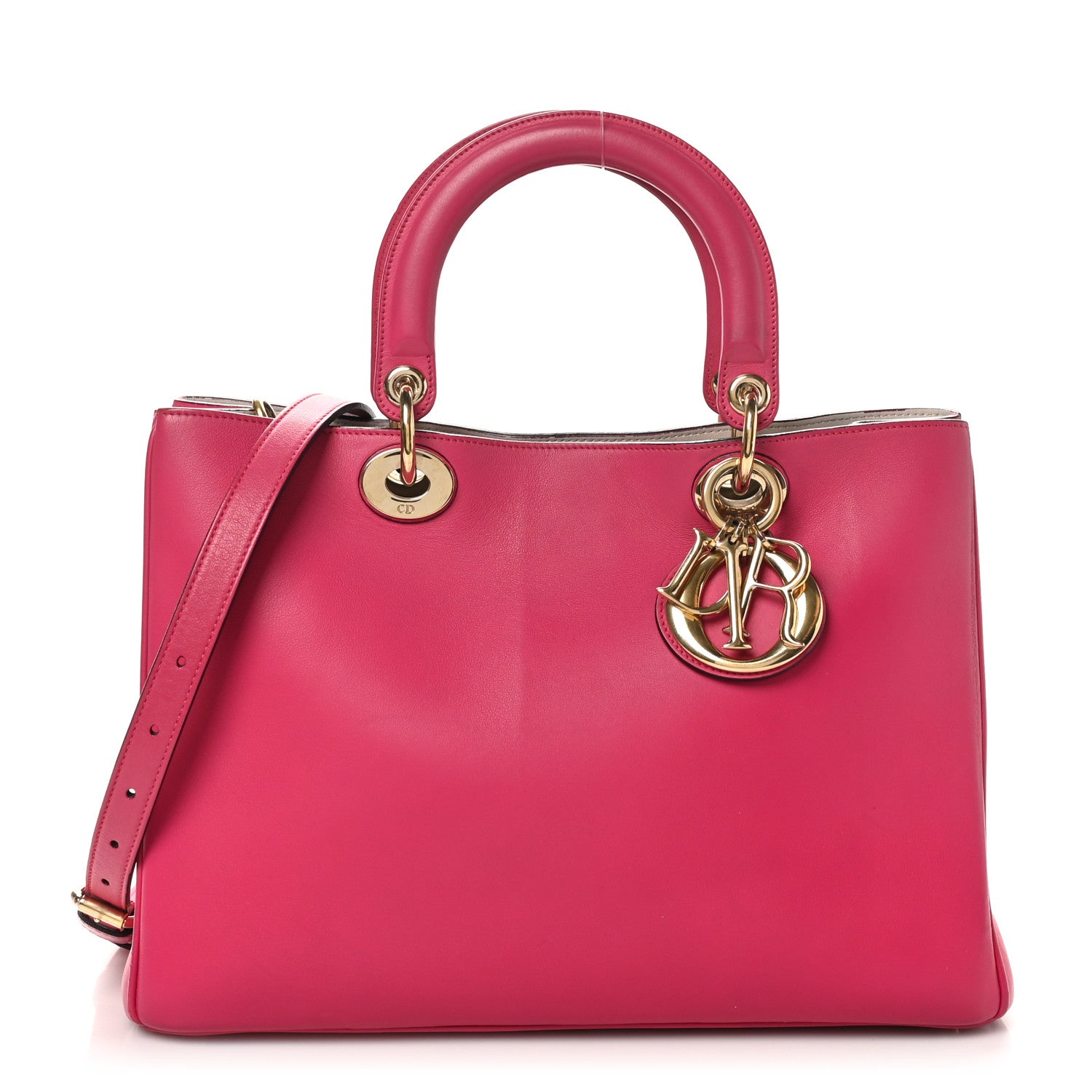 Christian Dior Smooth Calfskin Medium Diorissimo Tote Fuchsia 1 of 9