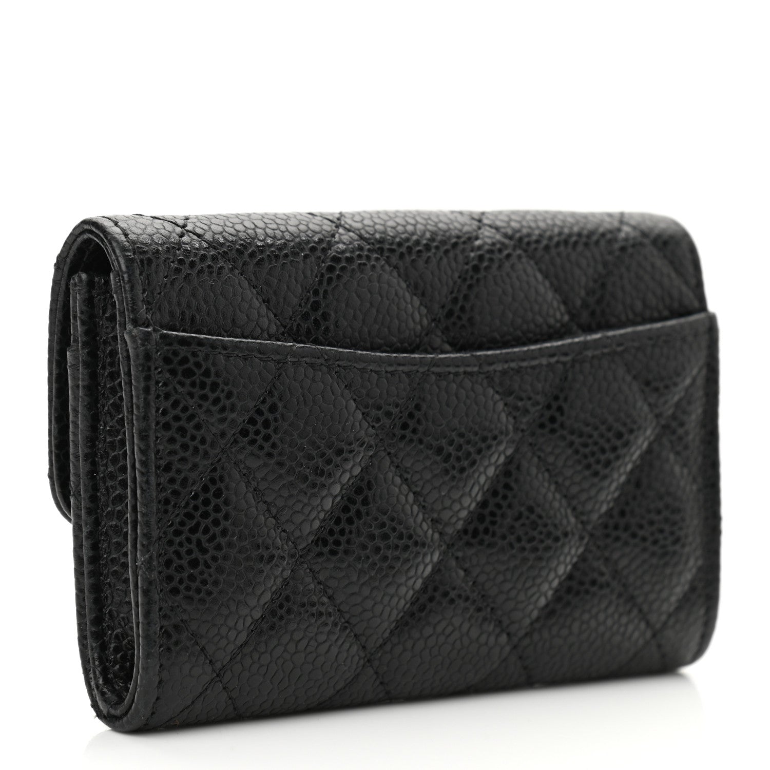 Chanel Caviar Quilted Flap Card Holder Wallet Black 3 of 9