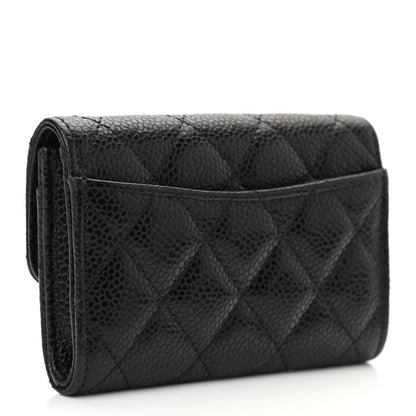 Chanel Caviar Quilted Flap Card Holder Wallet Black 3 of 9