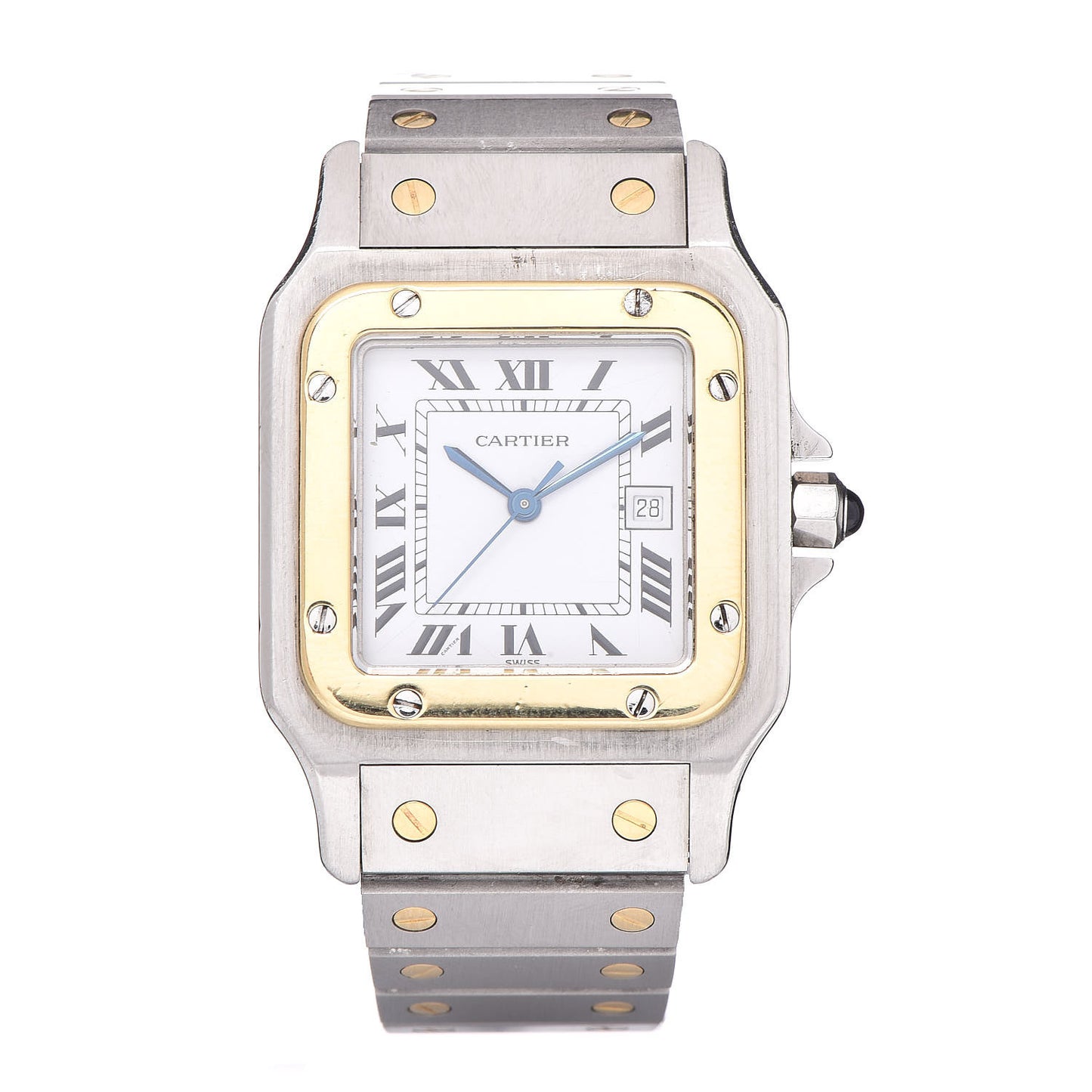 Stainless Steel 18K Yellow Gold 29mm Santos De Galbee Automatic Watch