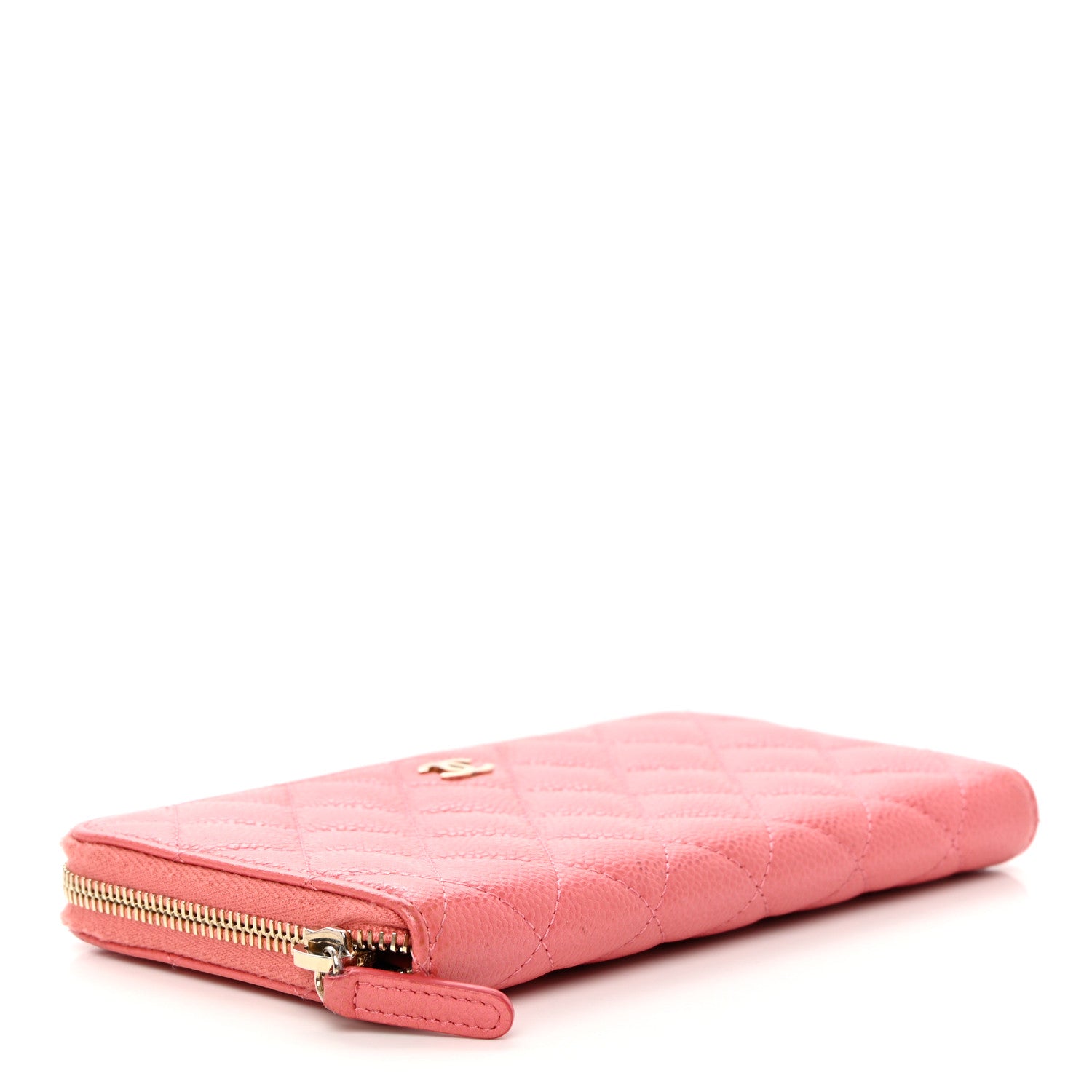 Chanel Caviar Quilted Large Gusset Zip Around Wallet Pink 4 of 13