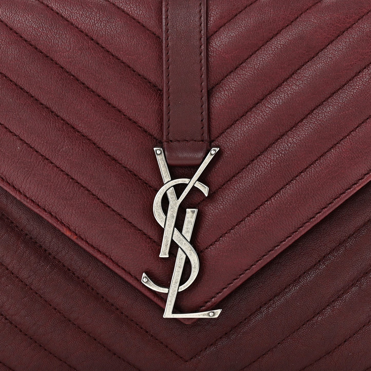 Sheepskin Matelasse Chevron Medium College Bag Rouge Legion