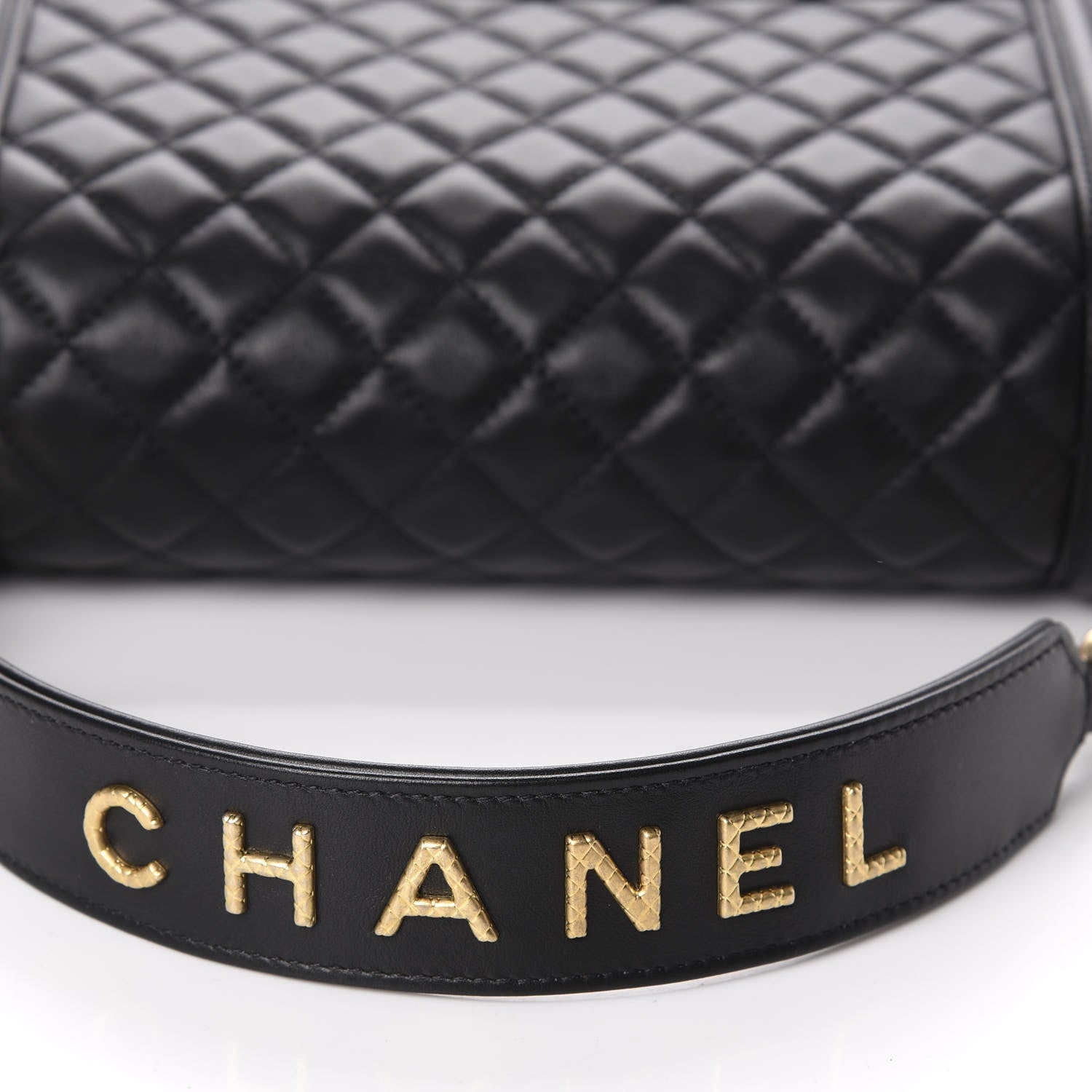 Chanel Lambskin Quilted Medium Boy Top Handle Flap Black 9 of 13