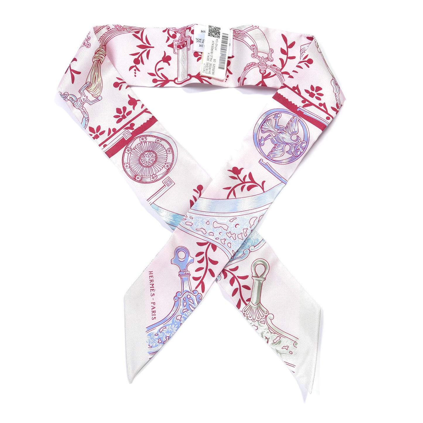 Silk Etriers Remix Twilly Rose Pale Bordeaux