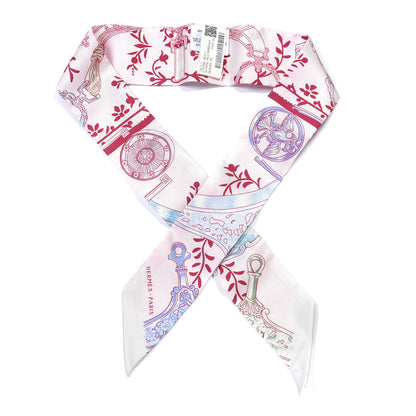 Hermes Silk Etriers Remix Twilly Rose Pale Bordeaux 1 of 4