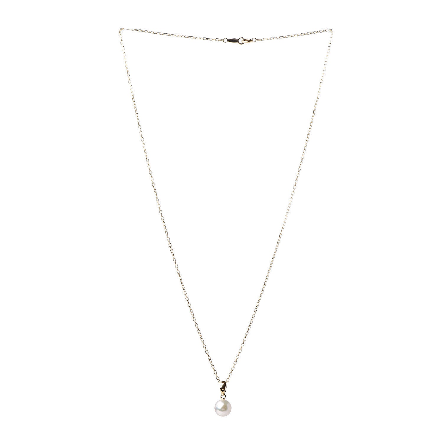Mikimoto 18K Yellow Gold Akoya Pearl 7mm Pendant Necklace 3 of 6