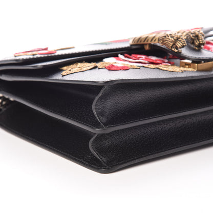 Gucci Calfskin Web Floral Embroidered Medium Dionysus Shoulder Bag Black 5 of 10