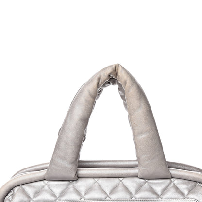 Chanel Metallic Lambskin Quilted Coco Cocoon Bowler Silver 15 of 17