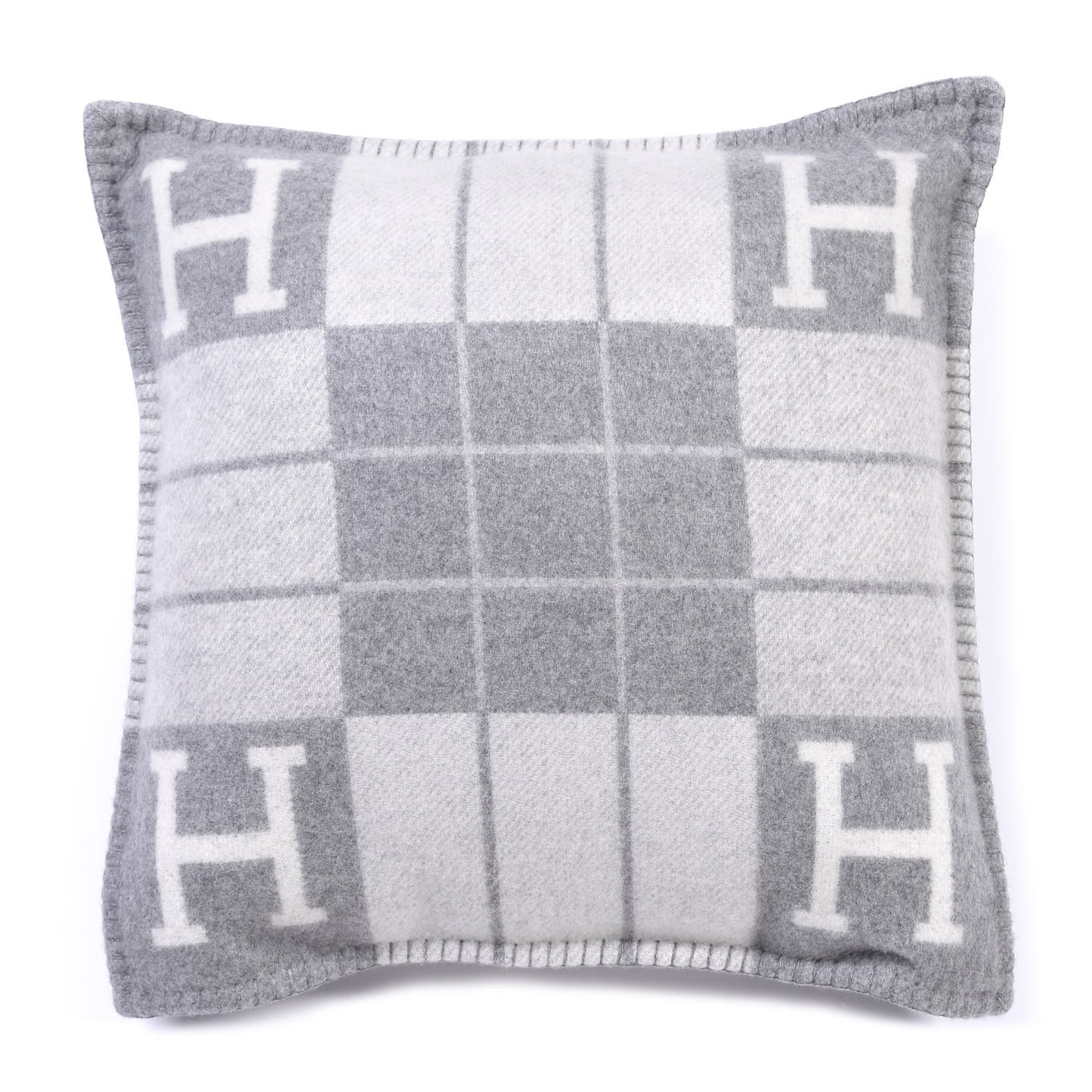 Wool Cashmere Avalon III Pillow PM Ecru Gris Clair