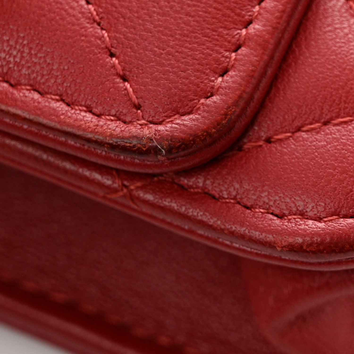 Chanel Lambskin Quilted Trendy CC Wallet On Chain WOC Red 13 of 16