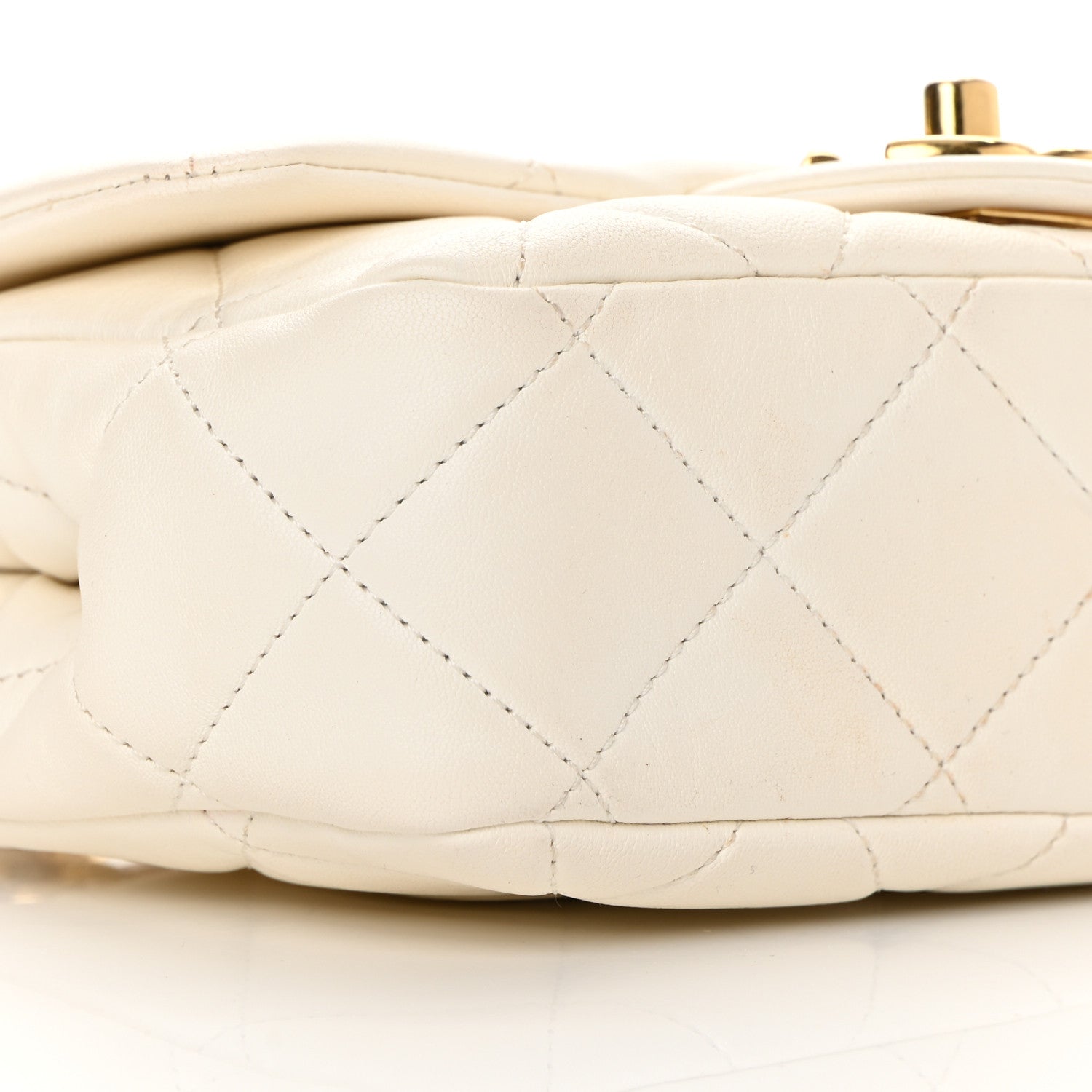 Chanel Lambskin Quilted Logo Mini Flap With Handle White 9 of 13
