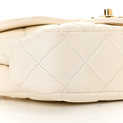 Chanel Lambskin Quilted Logo Mini Flap With Handle White 9 of 13