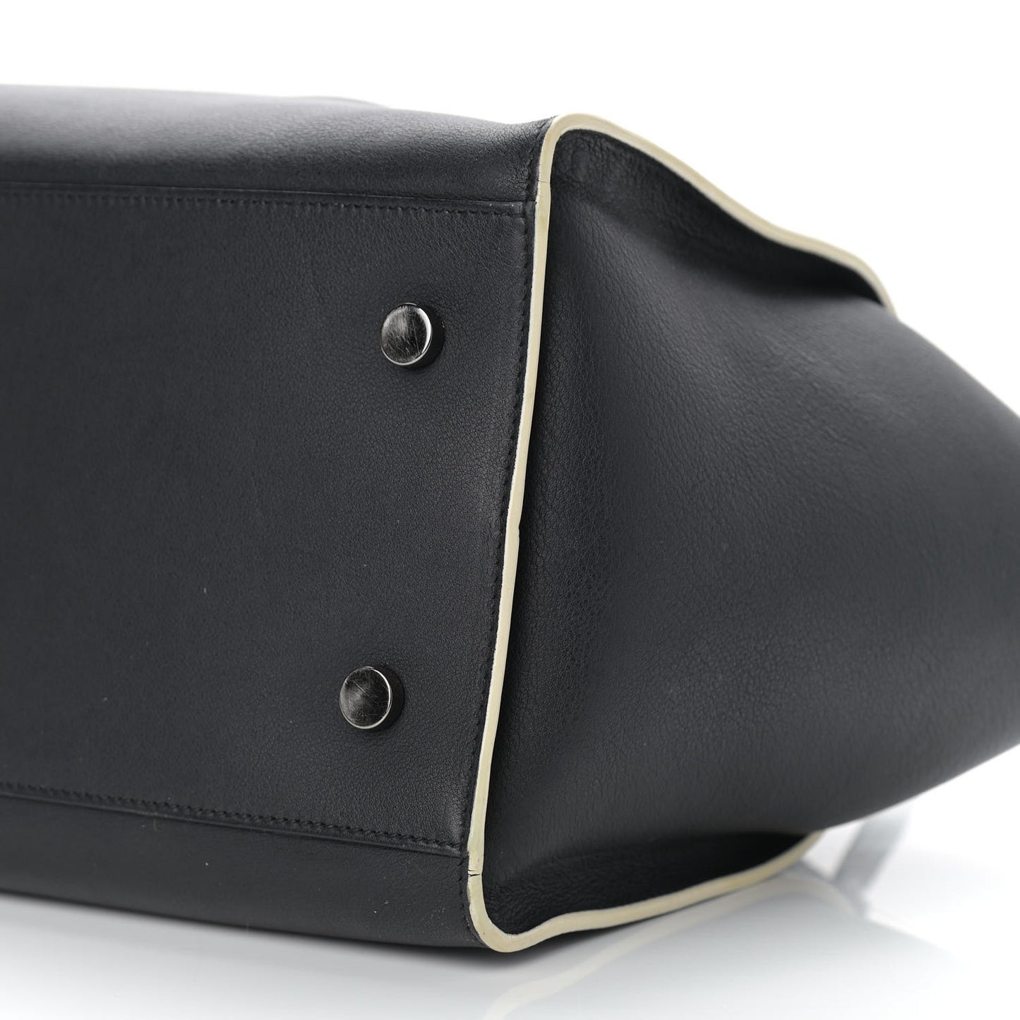 Calfskin Small Monogram Downtown Cabas Black White