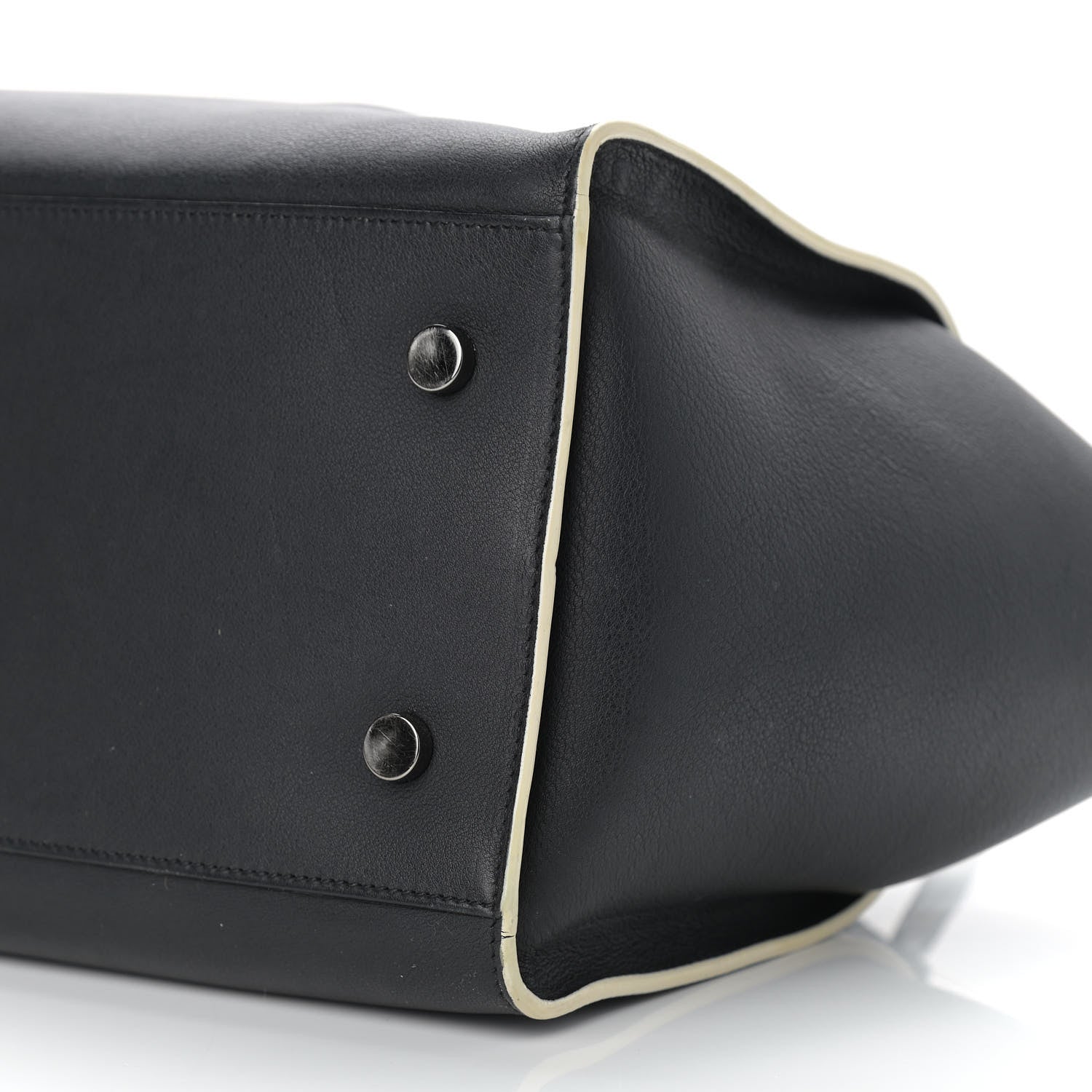 Saint Laurent Calfskin Small Monogram Downtown Cabas Black White 14 of 14