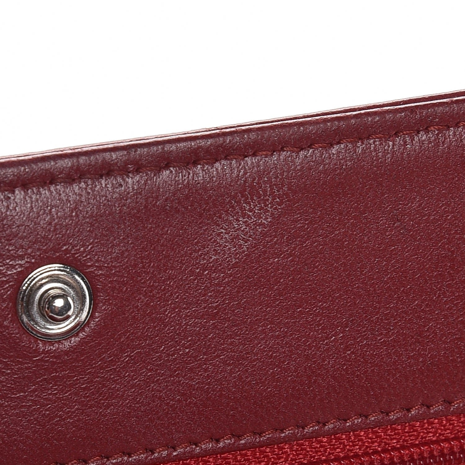 Chanel Lambskin Camellia Embossed Wallet On Chain WOC Dark Red 14 of 14