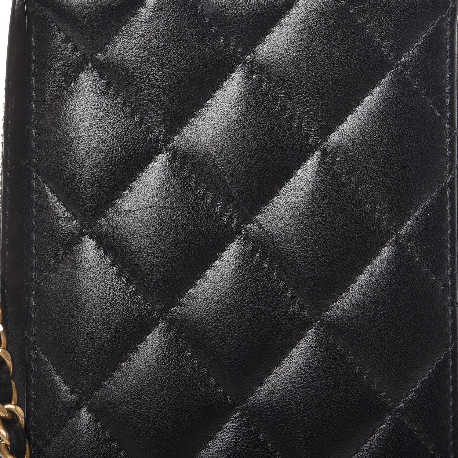Chanel Lambskin Quilted Zip Phone Case Black 8 of 9