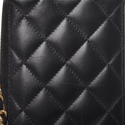Chanel Lambskin Quilted Zip Phone Case Black 8 of 9