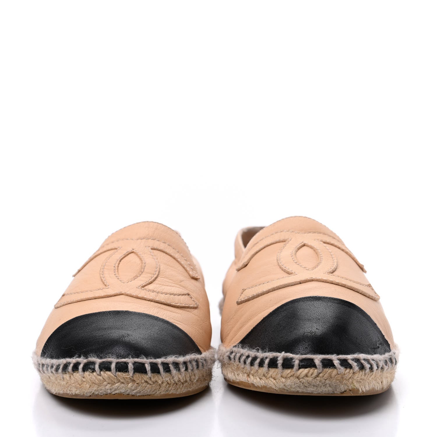 Chanel Lambskin CC Espadrilles 38 Beige Black 2 of 17