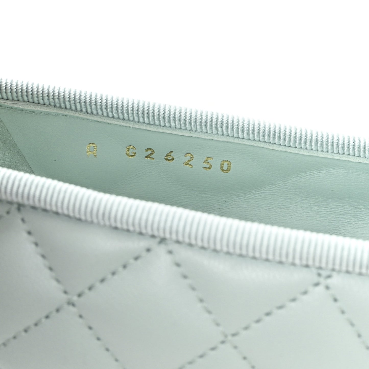 Lambskin Quilted CC Cap Toe Ballerina Flats 37.5 Light Blue Black