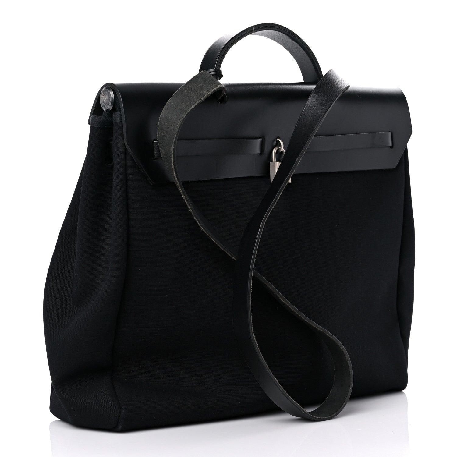 Hermes Toile Vache Calfskin Herbag 39 MM Black 4 of 25