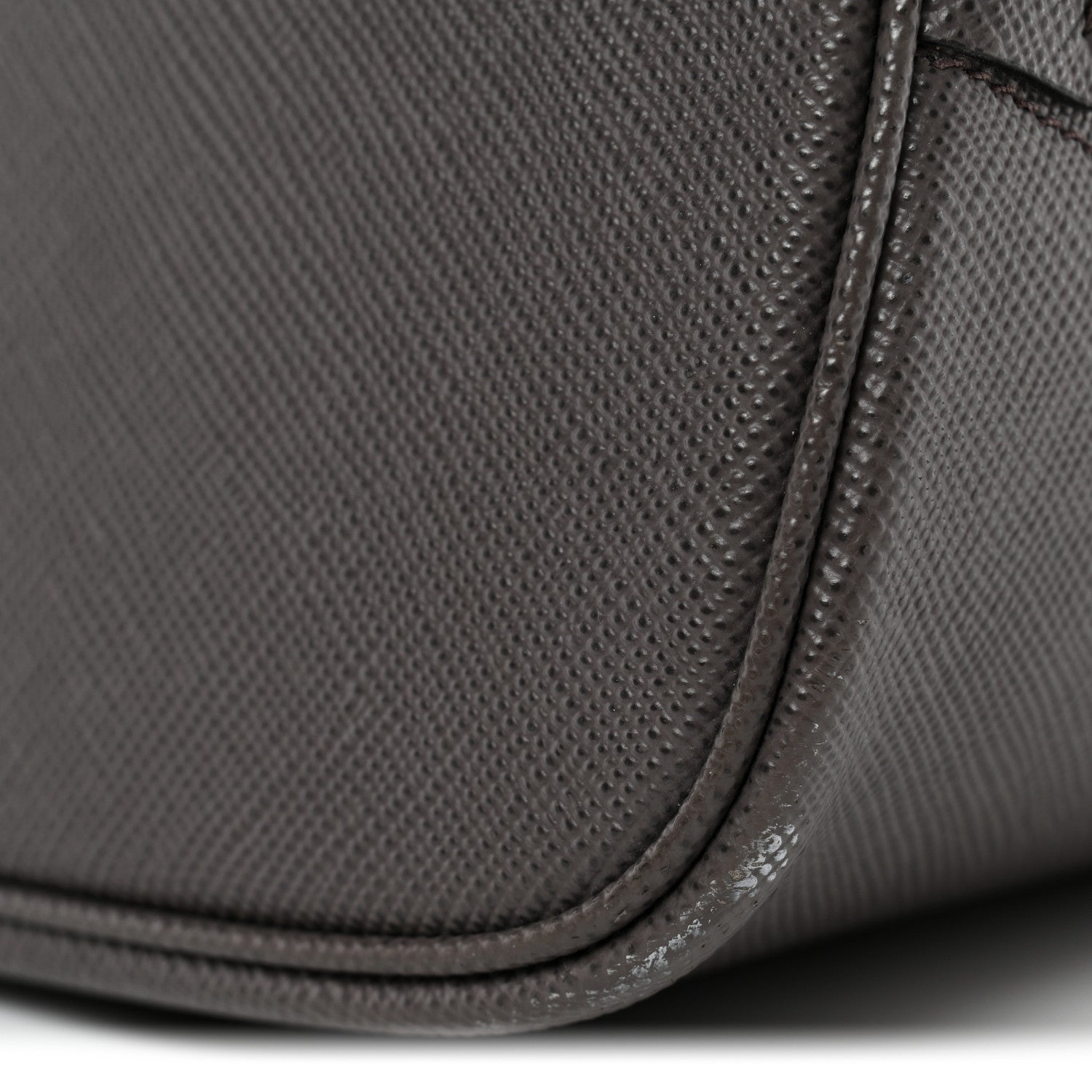 Prada Saffiano Cuir Calfskin Matinee Tote Fumo Black 10 of 12