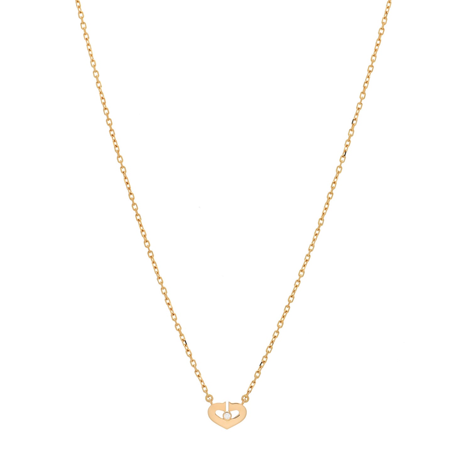 18K Pink Gold Diamond XS Hearts and Symbols Necklace