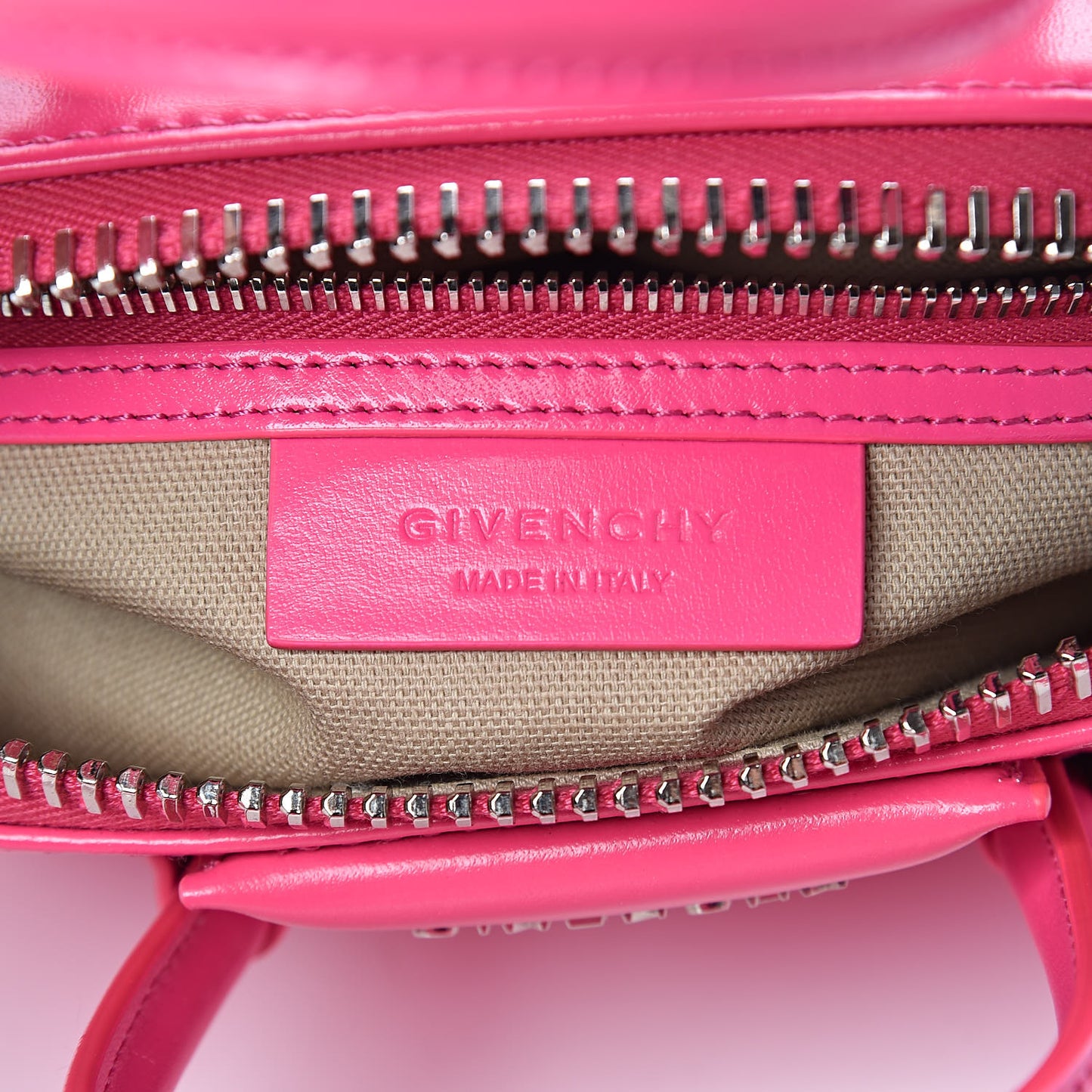 Shiny Lord Calfskin Mini Antigona Shocking Pink