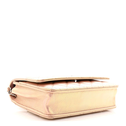 Chanel Iridescent Calfskin Quilted Wallet On Chain WOC Pink 4 of 11