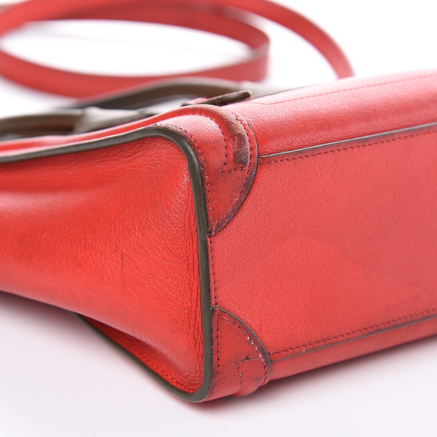 Goatskin Nano Tri-Color Luggage Red