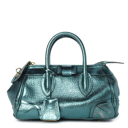 Burberry Metallic Calfskin Blaze Satchel Petrol Blue 1 of 12