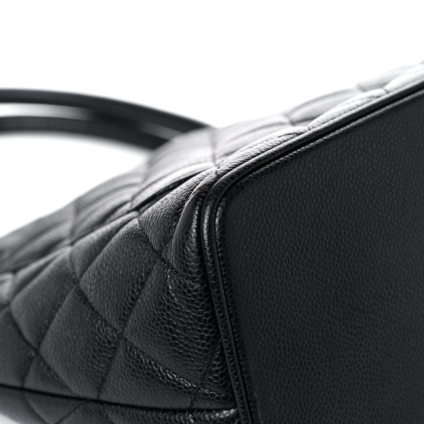 Caviar Quilted Medallion Tote Black