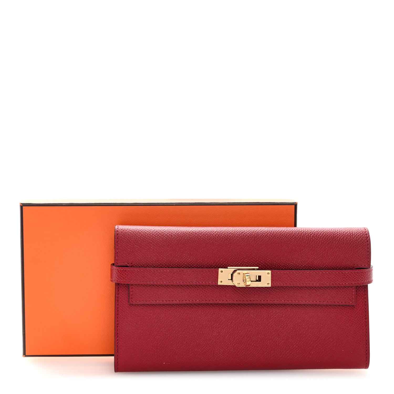 Hermes Epsom Kelly Longue Wallet Rouge Grenat 8 of 8