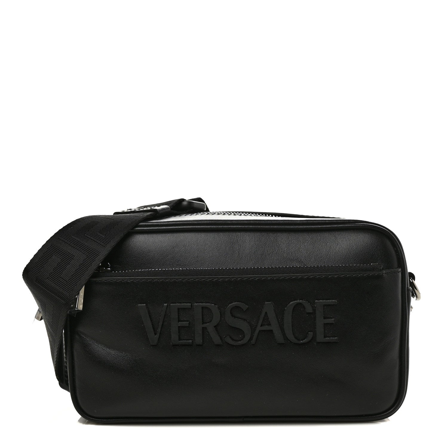 Versace Calfskin Messenger Bag Black 1 of 8