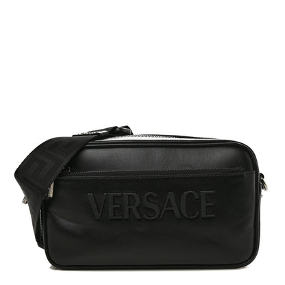 Versace Calfskin Messenger Bag Black 1 of 8