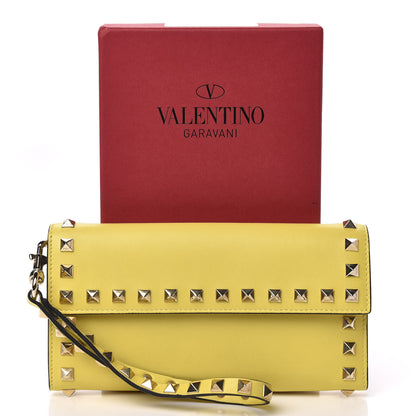 Valentino Garavani Calfskin Rockstud Wristlet Wallet Naples Yellow 13 of 13