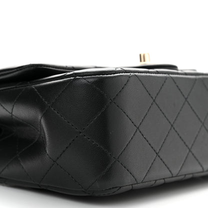 Chanel Lambskin Quilted Mini Top Handle Rectangular Flap Black 8 of 11