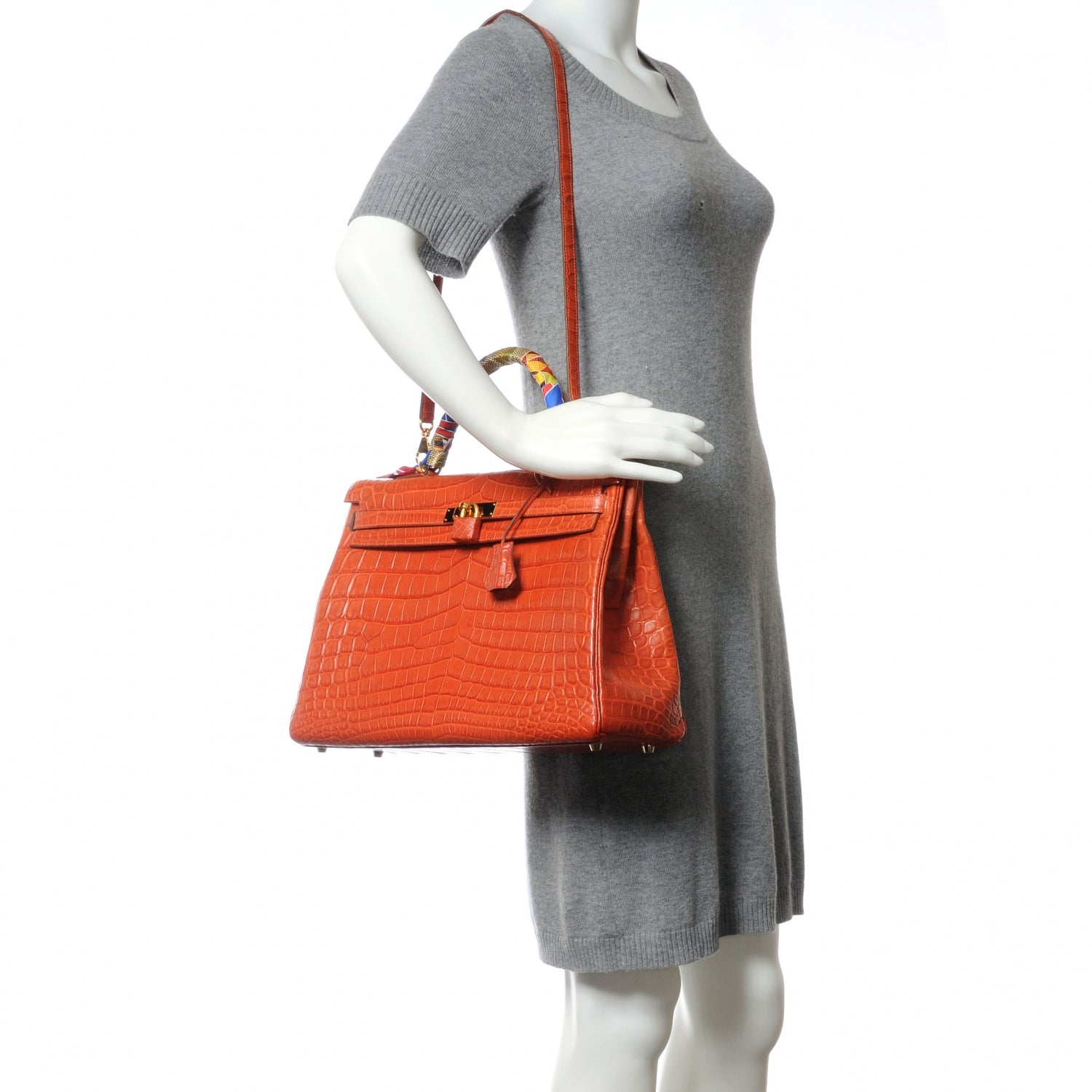 Hermes Matte Niloticus Crocodile Kelly 35 Sanguine 3 of 16