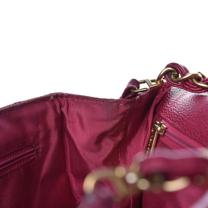 Chanel Caviar Diamond Stitched Shoulder Bag Dark Pink 11 of 15