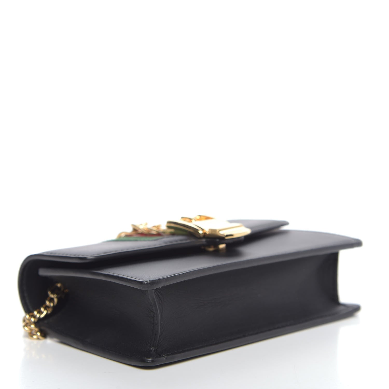 Gucci Calfskin Super Mini Sylvie Chain Shoulder Bag Black 4 of 10