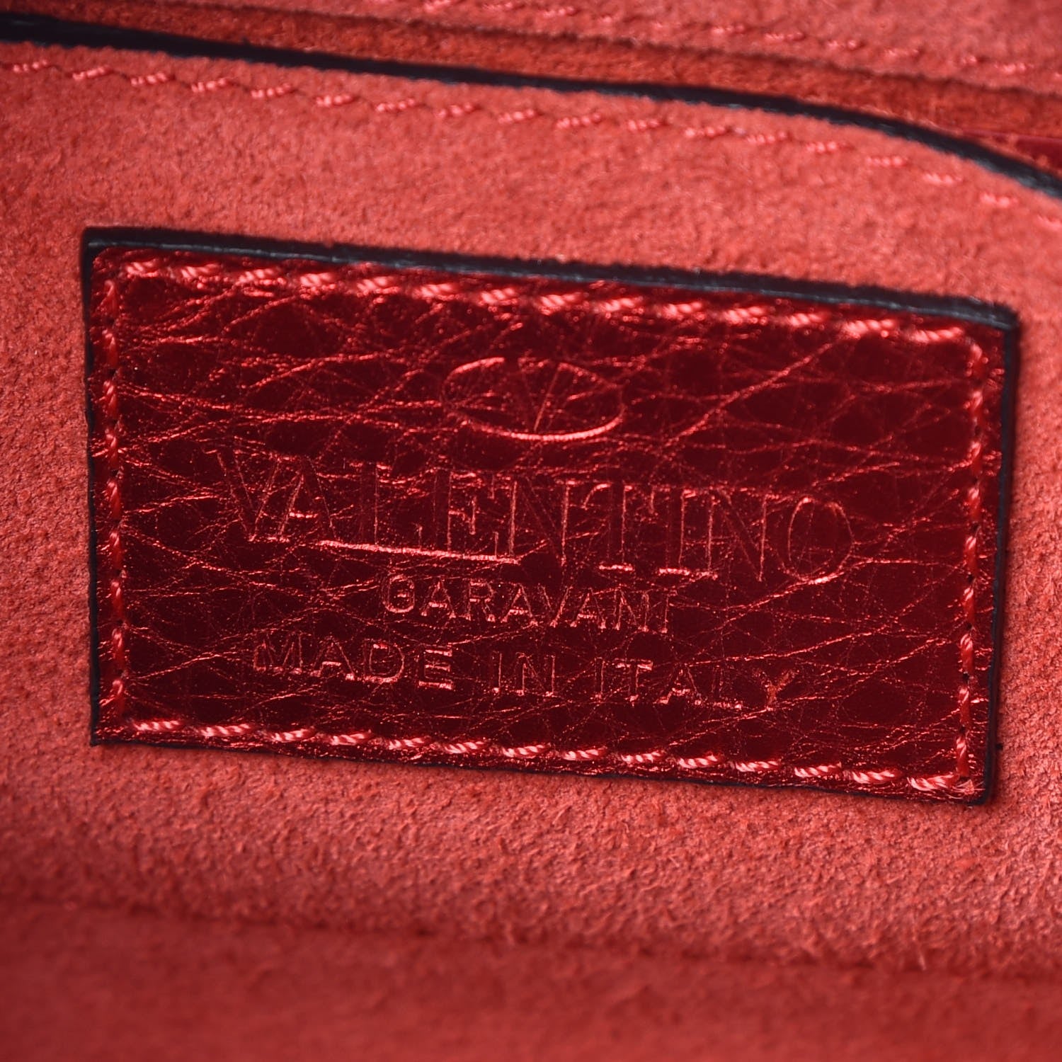 Valentino Garavani Metallic Pebbled Calfskin Rockstud Camera Crossbody Bag Rosso Valentino 6 of 10