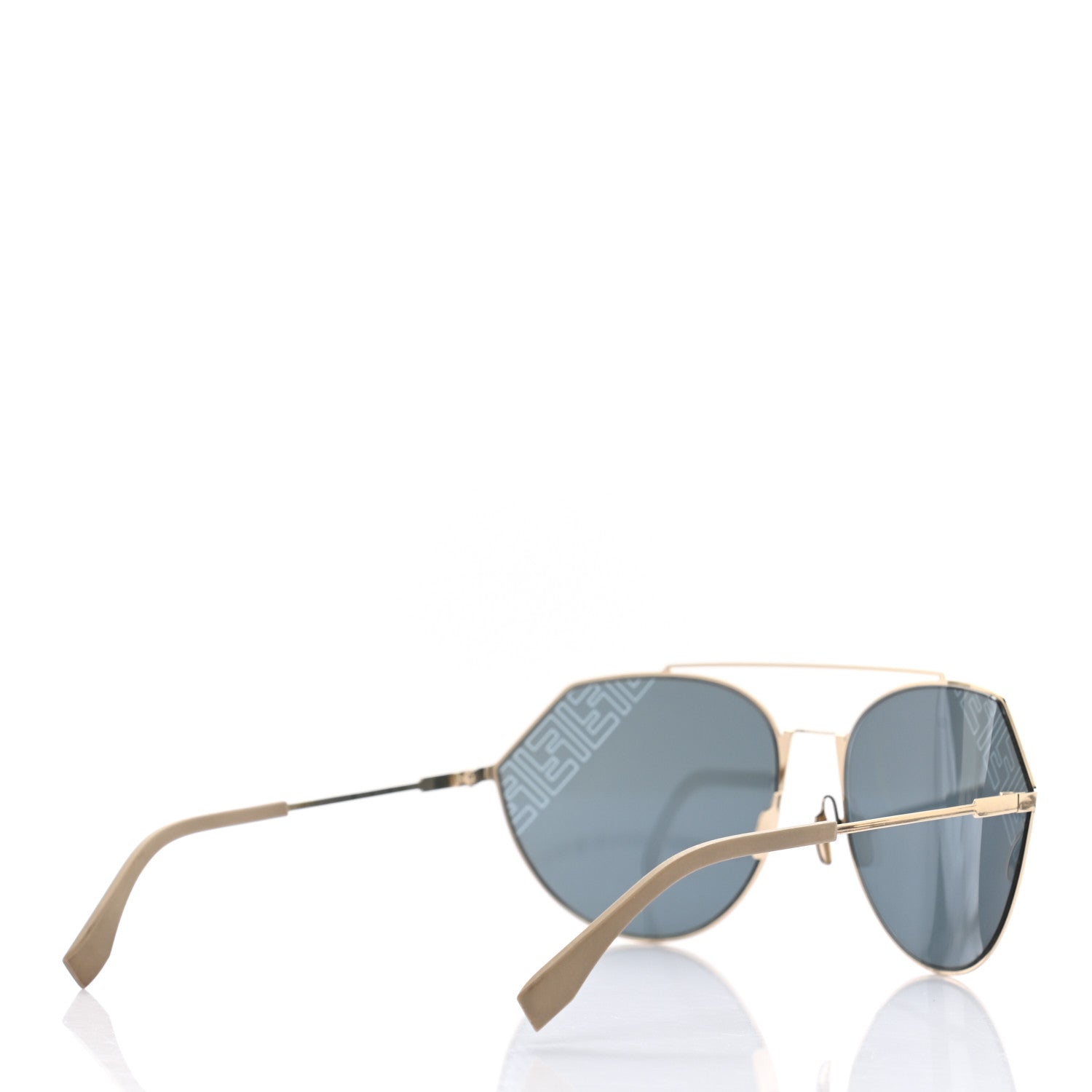 Fendi Metal Eyeline Aviator Sunglasses FF M0074/S Gold 4 of 6
