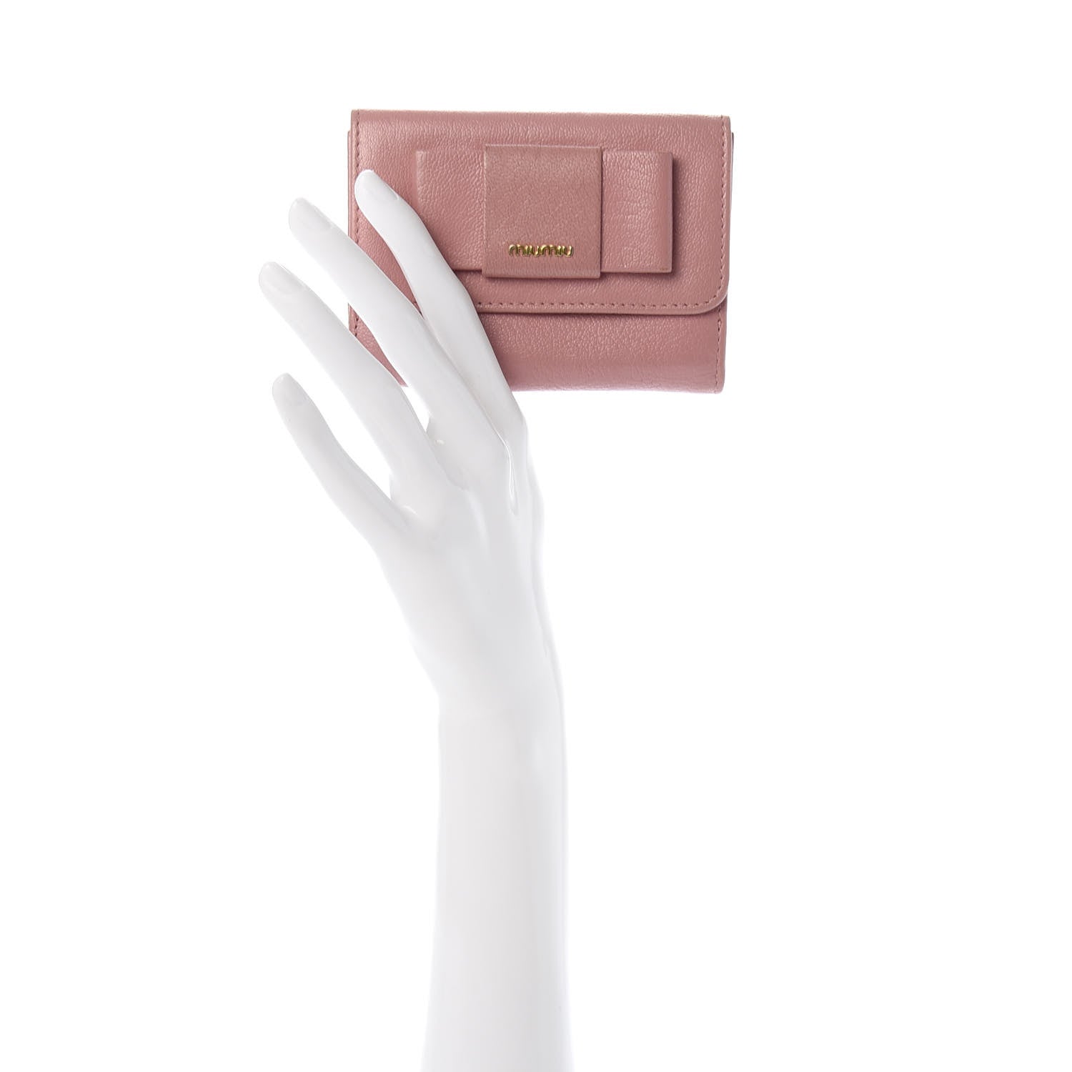 Miu Miu Goatskin Madras Flap Wallet Rosa 2 of 8