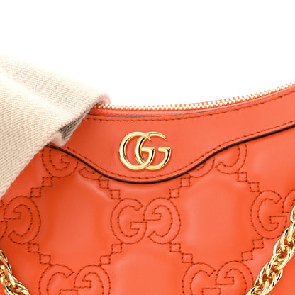 Gucci Calfskin GG Matelasse Chain Handbag Deep Orange Natural 8 of 10