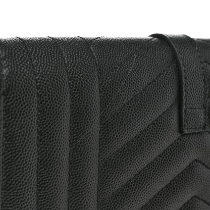 Saint Laurent Grain De Poudre Textured Mixed Matelasse Triquilt Monogram Clutch Black 9 of 9