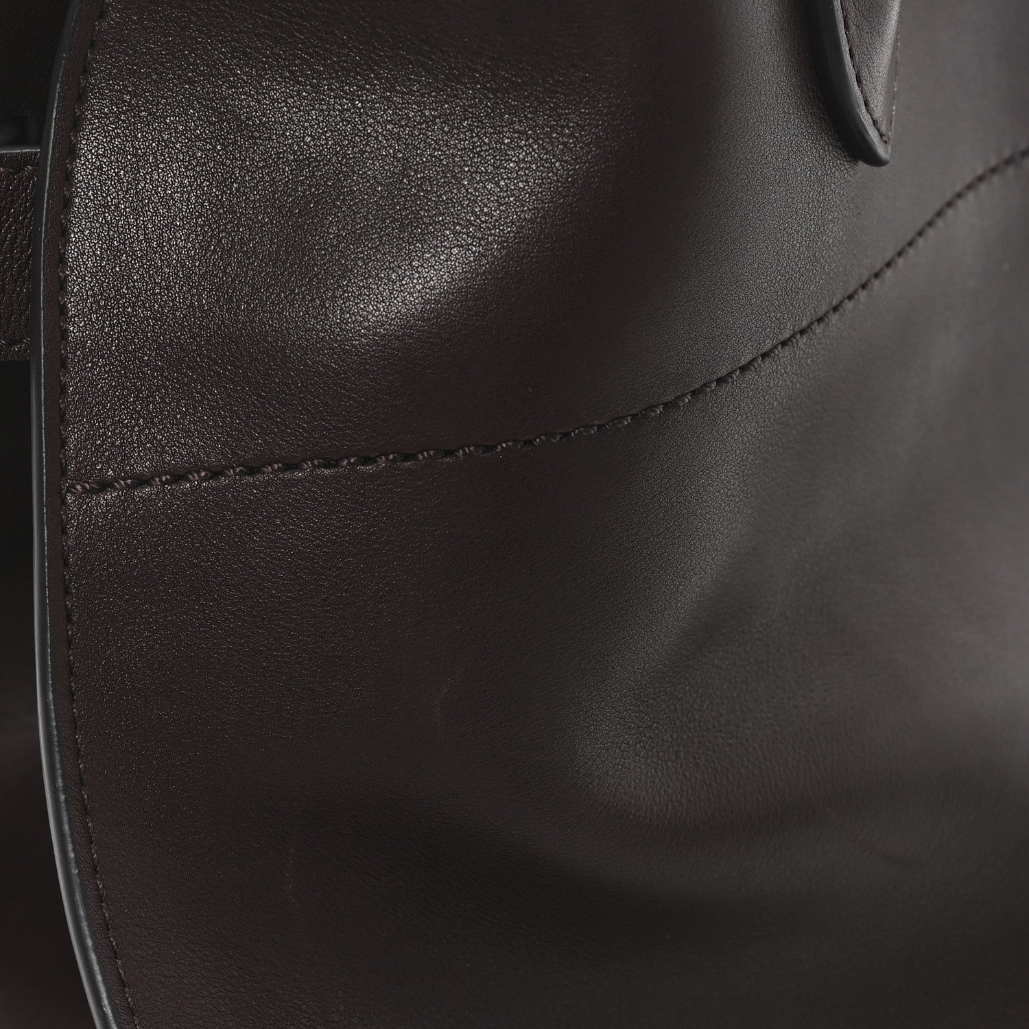 The Row Polished Saddle Calfskin Soft Margaux 15 Chestnut 10 of 10