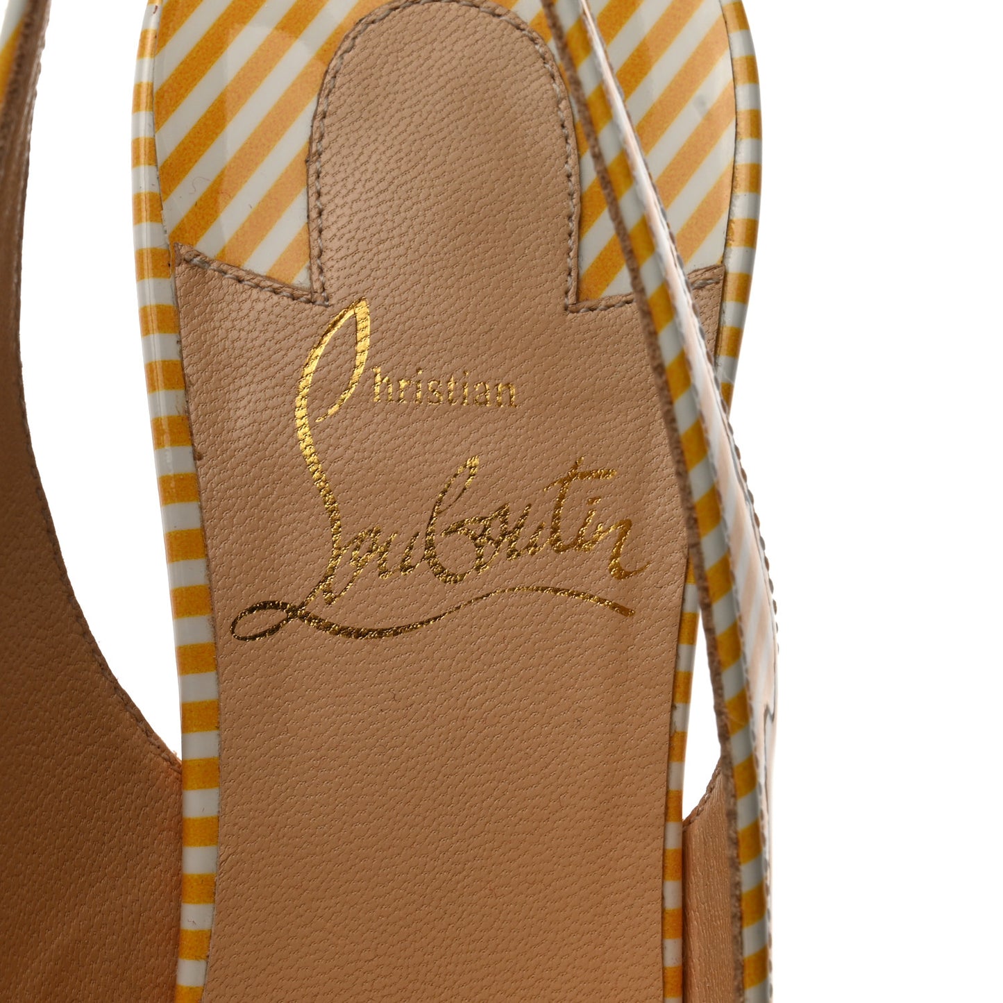 Patent Stripes Clare Nodo 80 Pumps 36.5 Banana White
