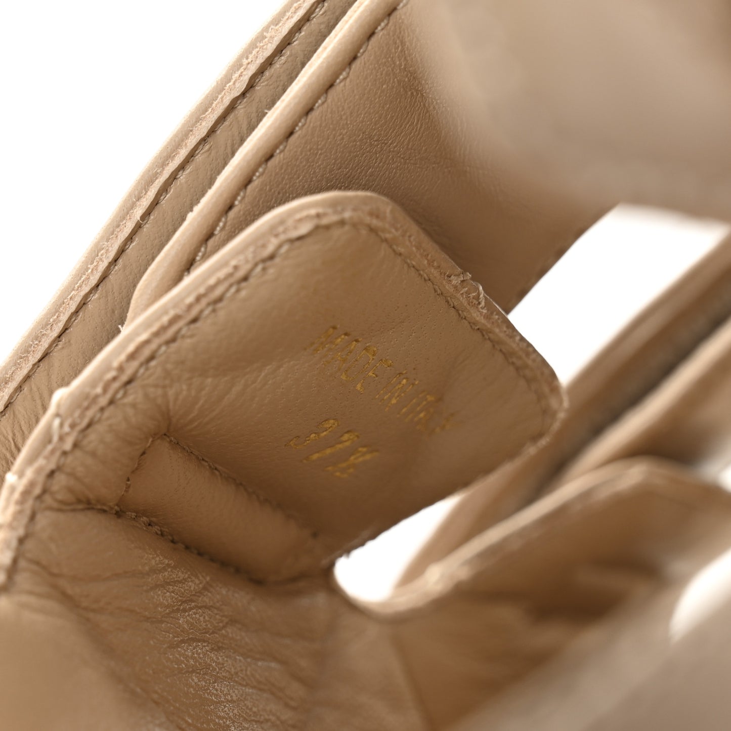 Nappa Quilted Padded Slingback Sandals 37.5 Sabbia