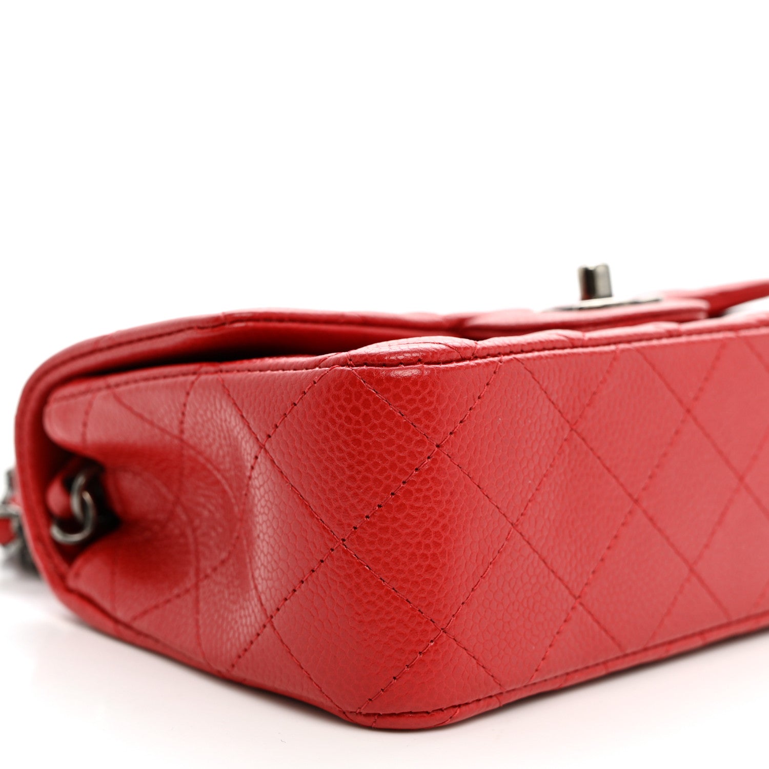 Chanel Caviar Quilted Mini Rectangular Flap Red 9 of 11