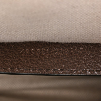 Gucci Monogram Jumbo GG Textured Dollar Calfskin Web Small Ophidia Dome Shoulder Bag Camel Ebony New Acero 7 of 10